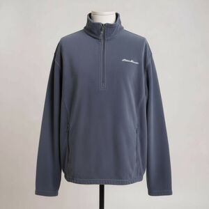 Eddie Bauer Men’s Navy Quarter-Zip Fleece XXL — Cozy 27″ Pit-to-Pit / 27″ Length